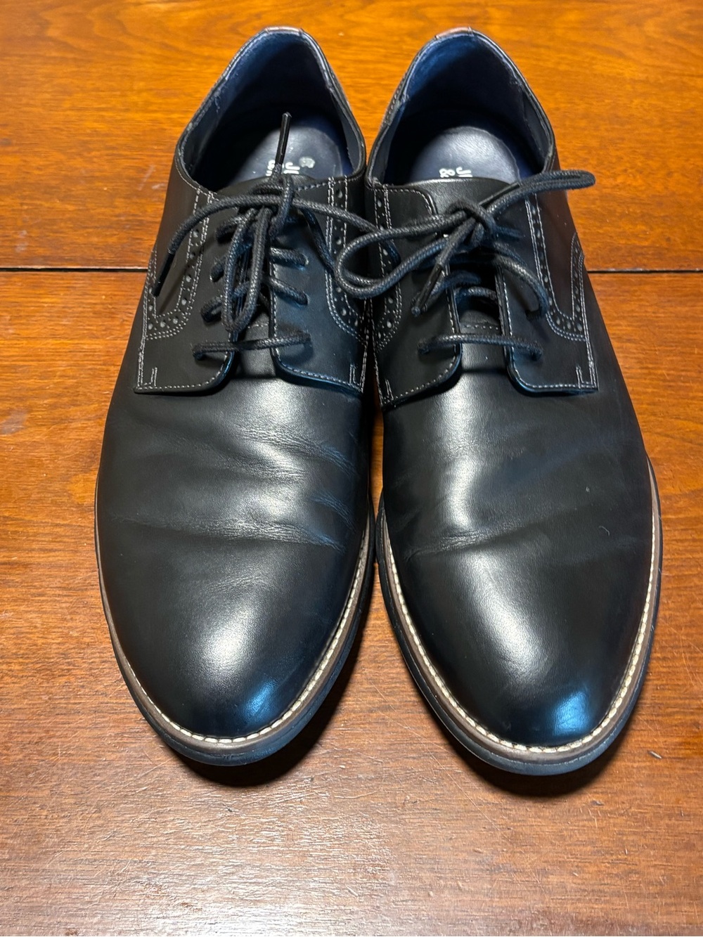 Johnston & Murphy Men’s Wingtip Oxford Hybrid Dress Shoes  Black Leather Size 9M